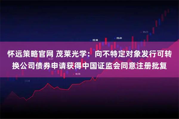 怀远策略官网 茂莱光学：向不特定对象发行可转换公司债券申请获得中国证监会同意注册批复